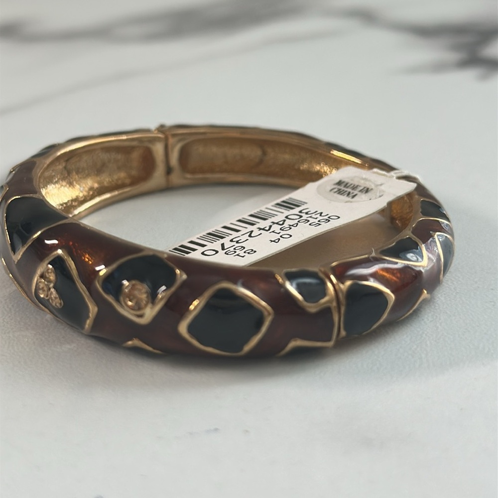 New-Talbots Elegant Gold and Black Bangle Bracelet